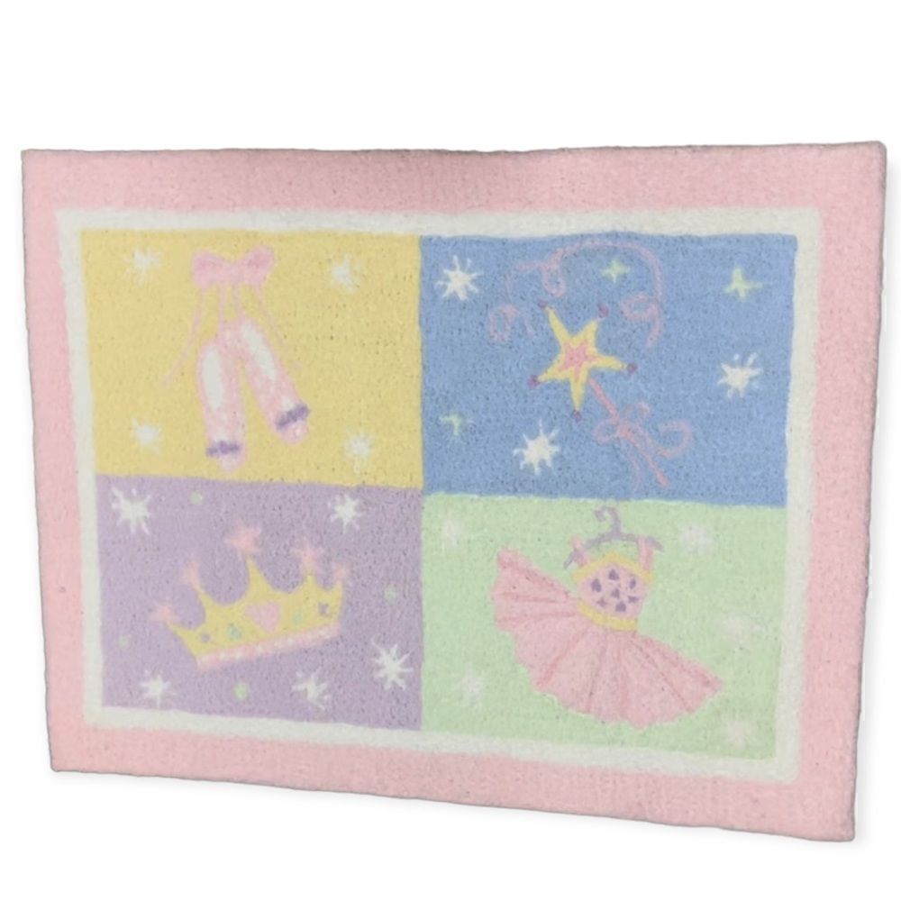 KIDSLINE EN POINTE RUG STARS BALLET PRINCESS PASTEL PINK BLUE 30" x 40" NWT
